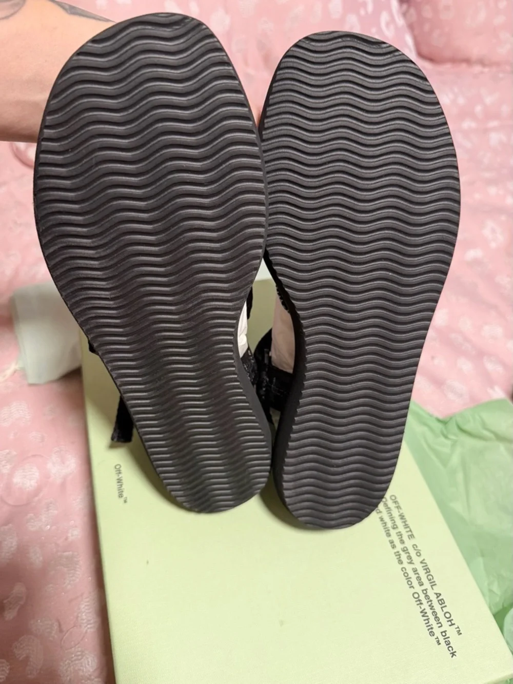 Off-White Black Multistrap Micro Trek Sandals Size 38